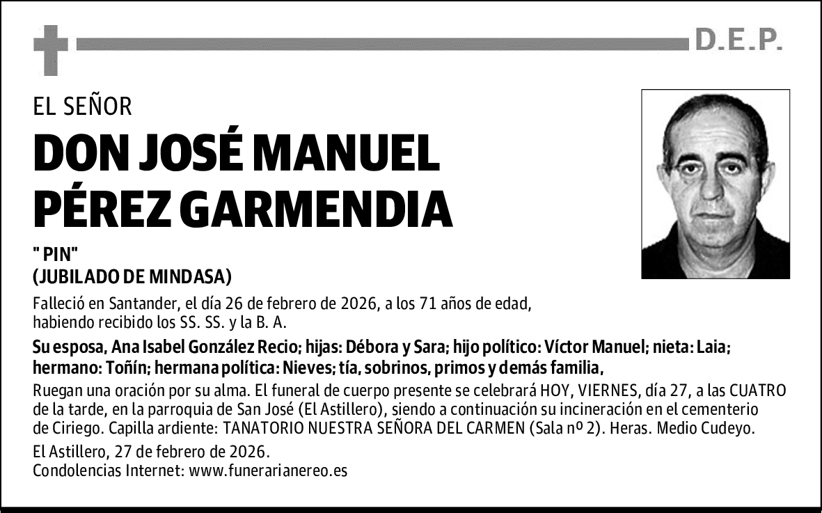 DON JOSÉ MANUEL PÉREZ GARMENDIA