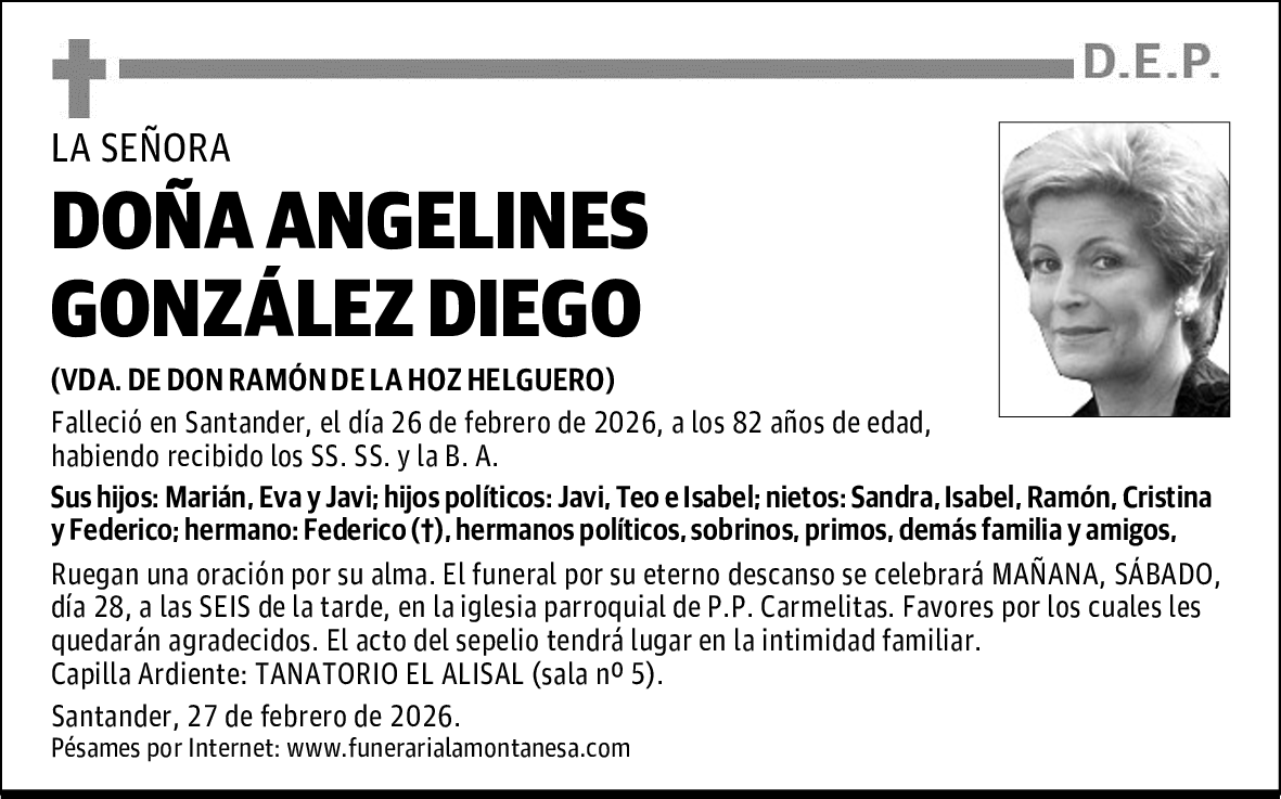 DOÑA ANGELINES GONZÁLEZ DIEGO
