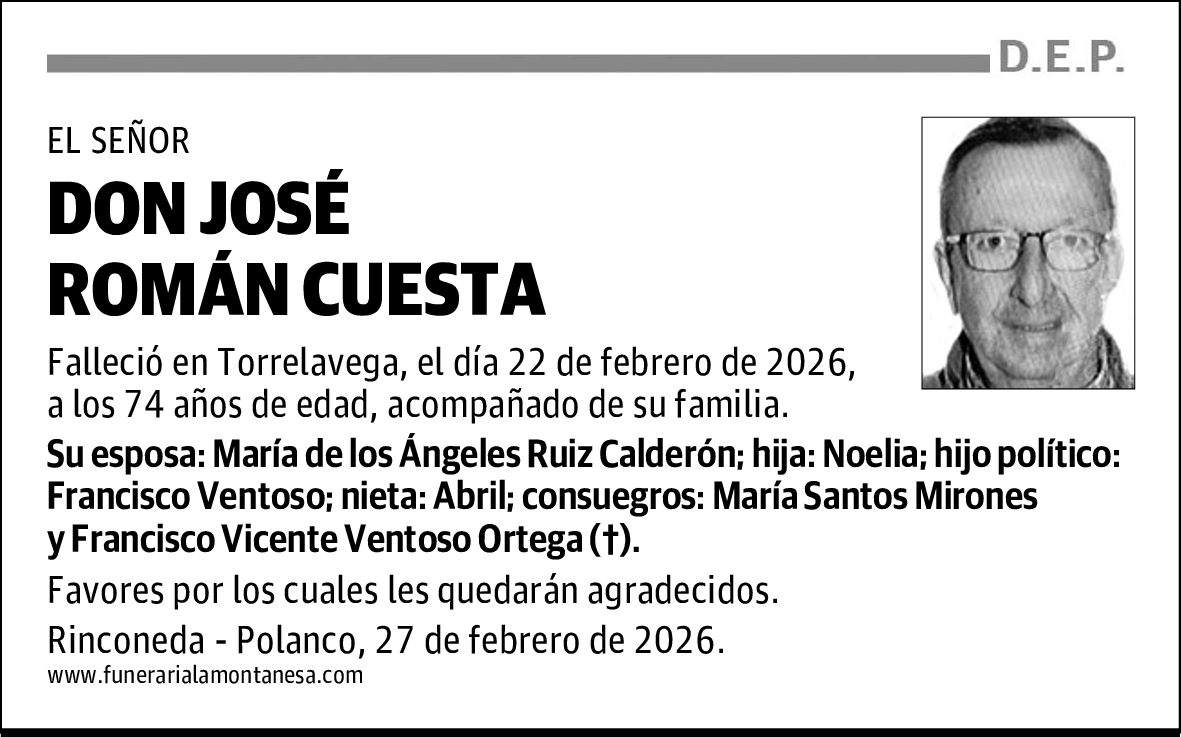 DON JOSÉ ROMÁN CUESTA