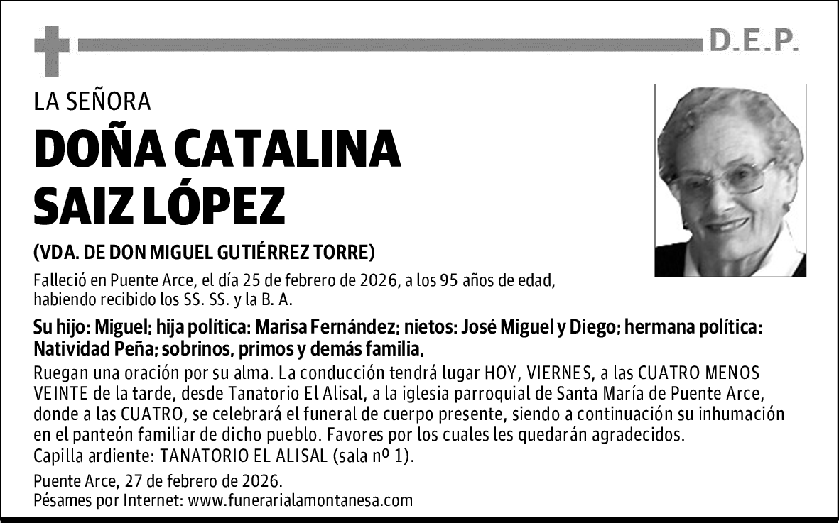 DOÑA CATALINA SAIZ LÓPEZ