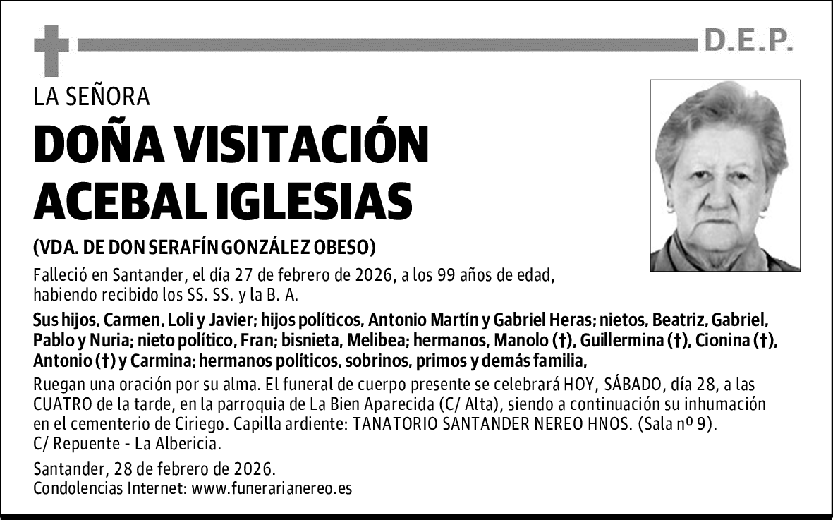 DOÑA VISITACIÓN ACEBAL IGLESIAS
