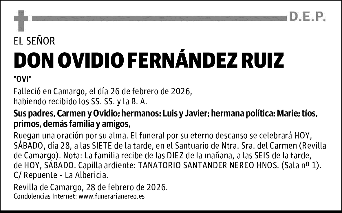 DON OVIDIO FERNÁNDEZ RUIZ