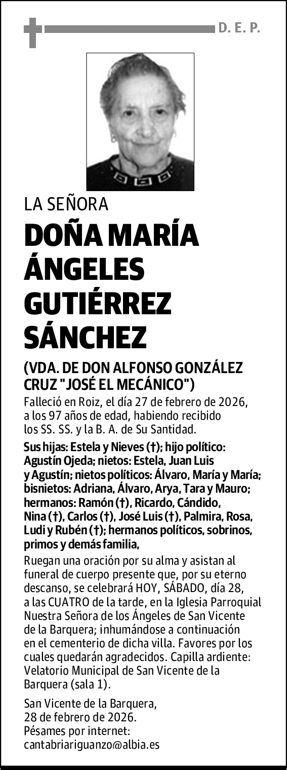 DOÑA MARÍA ÁNGELES GUTIÉRREZ