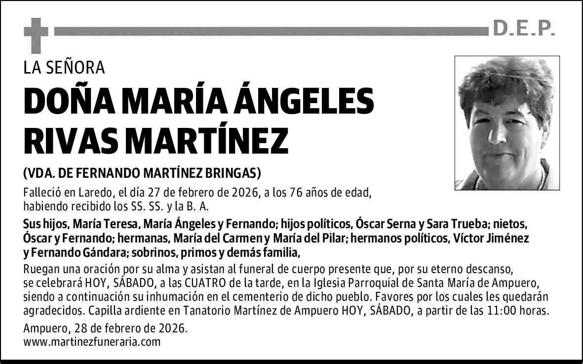 DOÑA MARÍA ÁNGELES RIVAS MARTÍNEZ