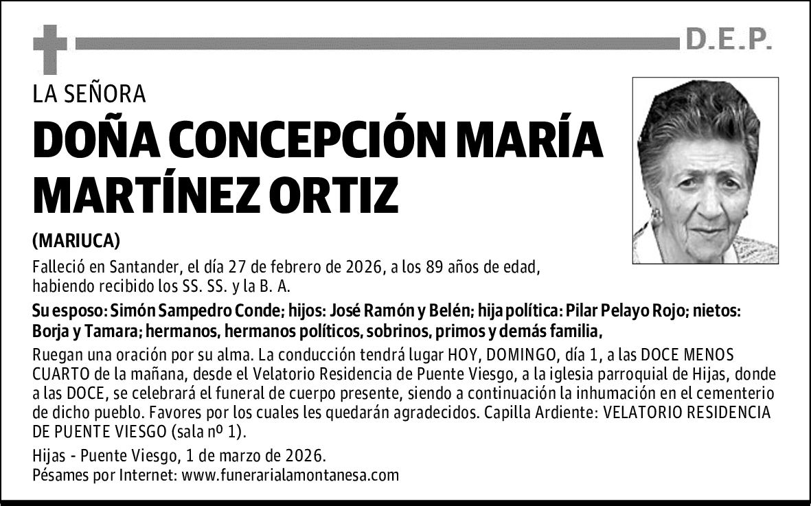 DOÑA CONCEPCIÓN MARÍA MARTÍNEZ ORTIZ
