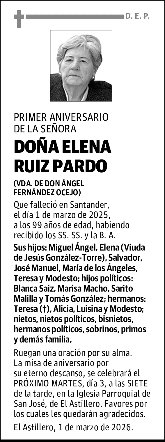 DOÑA ELENA RUIZ PARDO