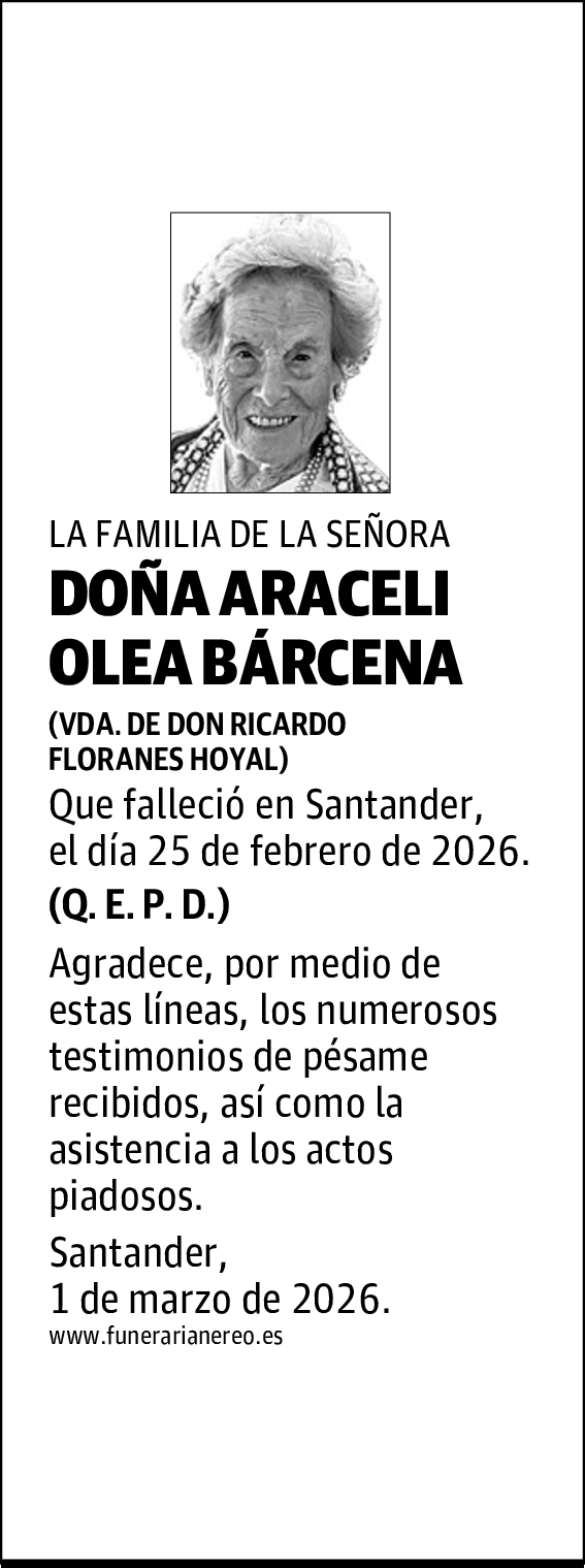 DOÑA ARACELI OLEA BÁRCENA