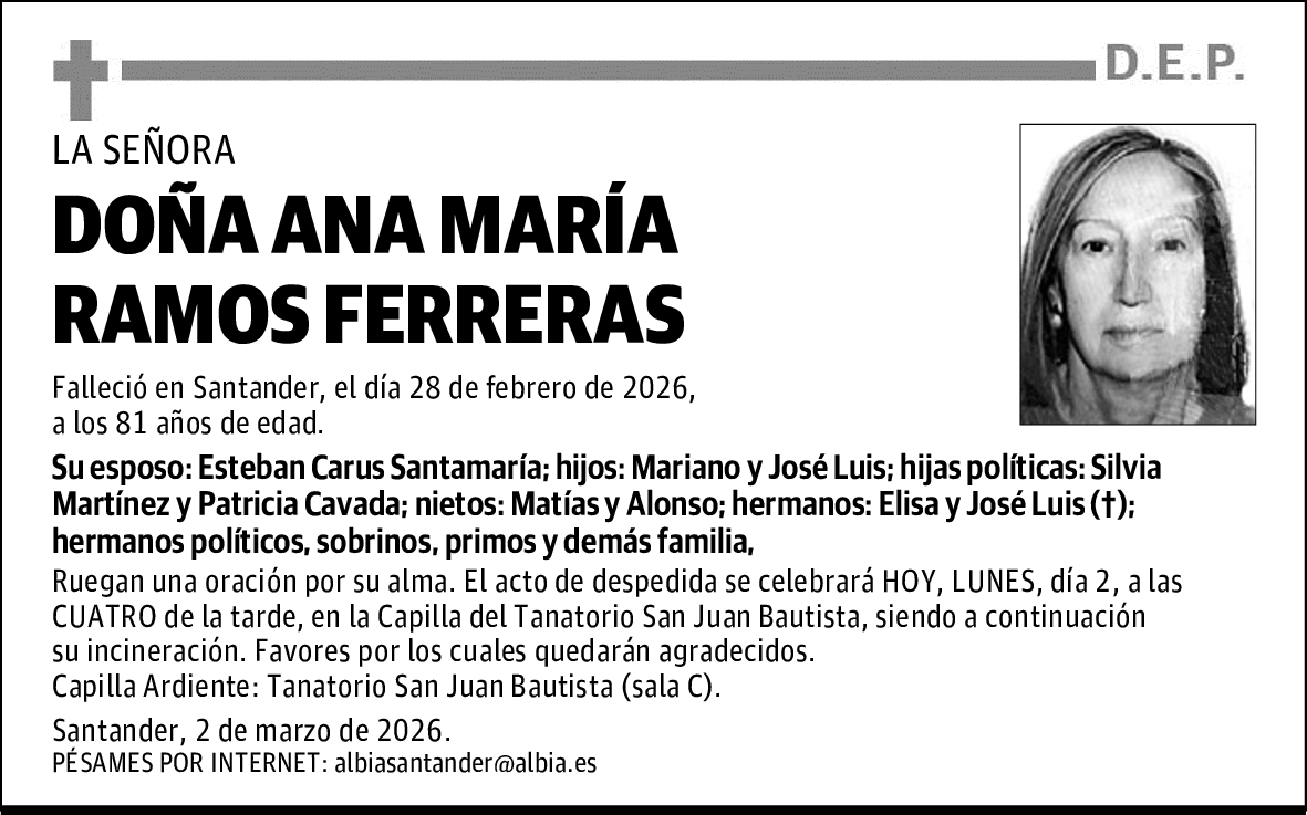 DOÑA ANA MARÍA RAMOS FERRERAS
