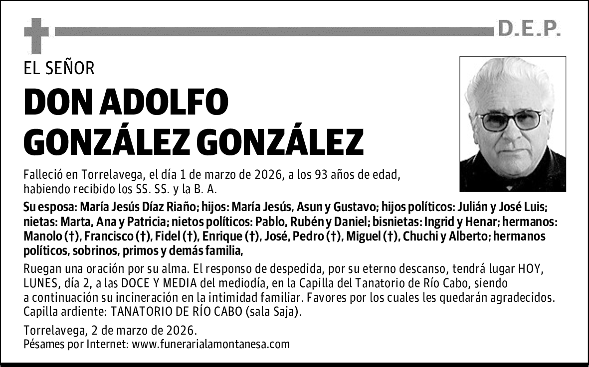 DON ADOLFO GONZÁLEZ GONZÁLEZ