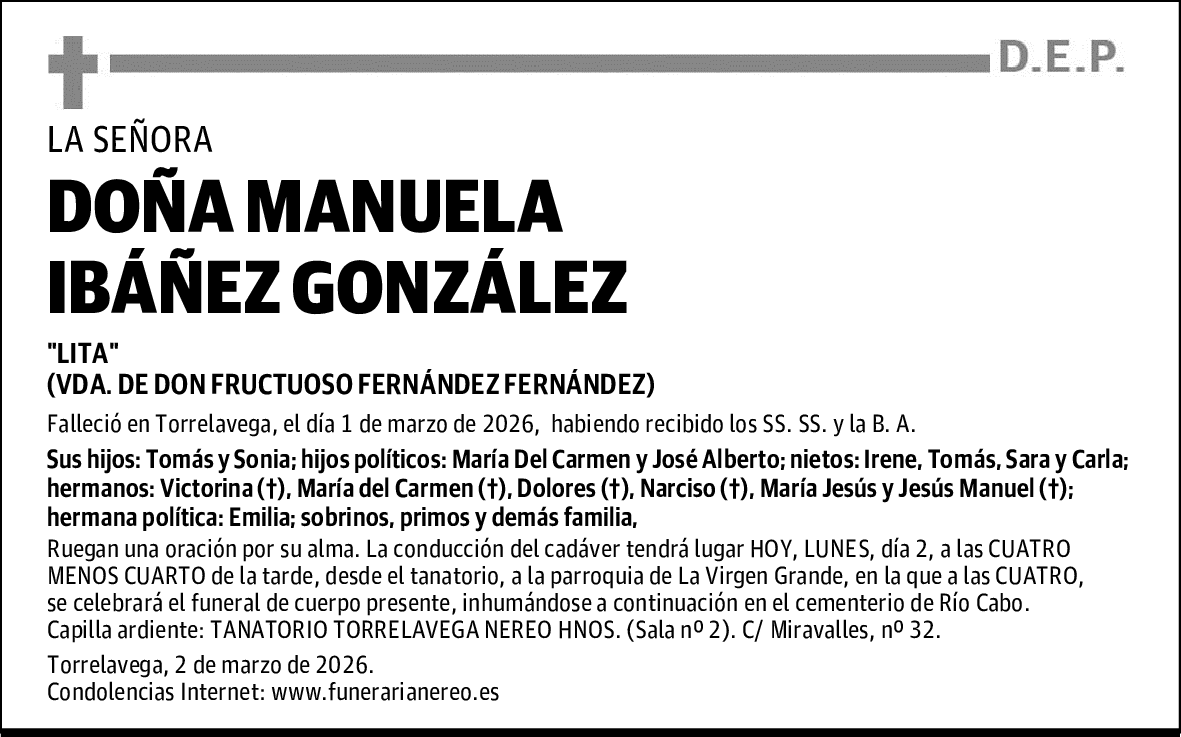 DOÑA MANUELA IBAÑEZ GONZALEZ