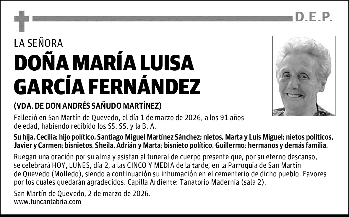 DOÑA MARÍA LUISA GARCÍA FERNÁNDEZ