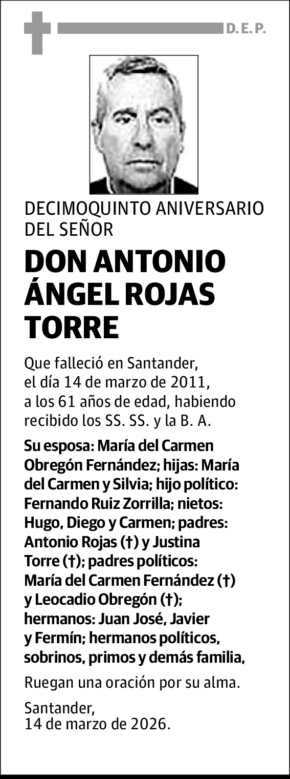 ANTONIO ÁNGEL ROJAS TORRE