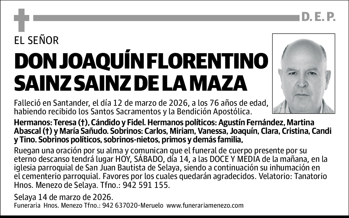 Joaquín Florentino Sainz Sainz de la Maza