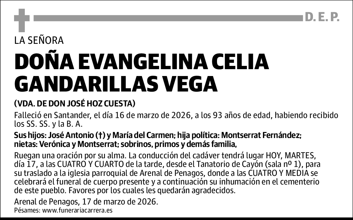 Evangelina Celia Gandarillas Vega