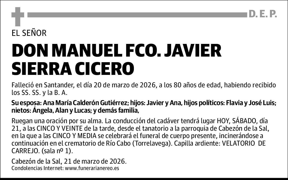 Manuel Francisco Javier Sierra Cicero