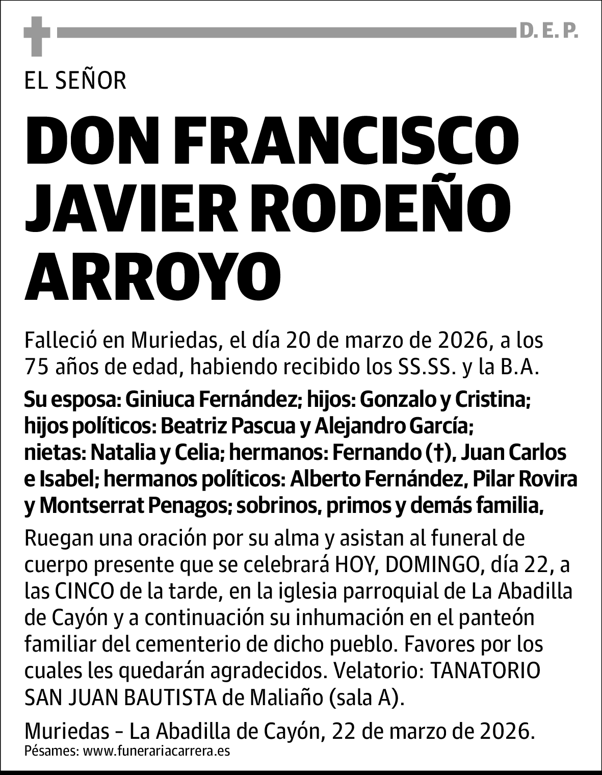 Francisco Javier Rodeño Arroyo