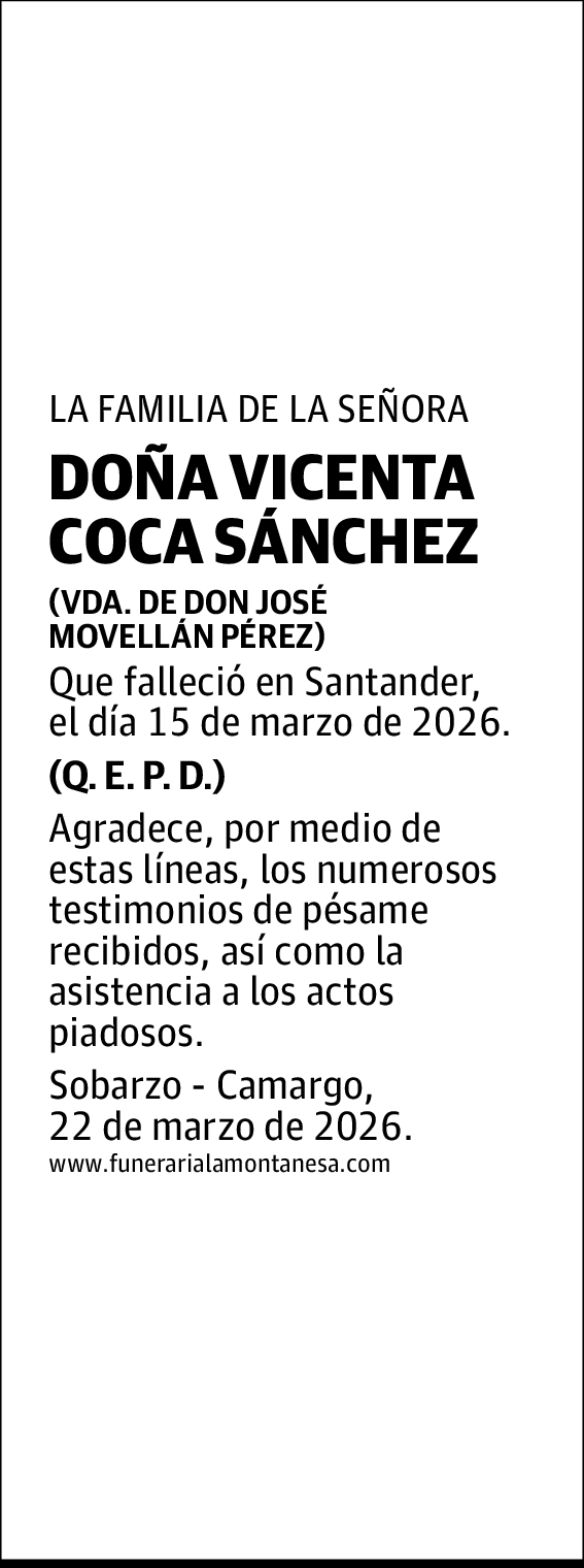 Vicenta Coca Sánchez