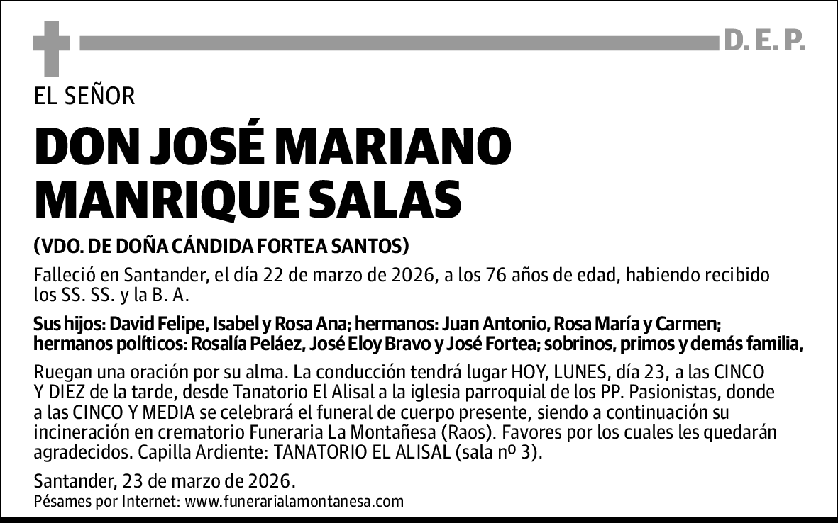José Mariano Manrique Salas