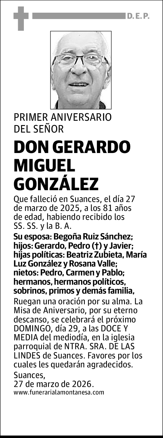 Miguel González. Gerardo