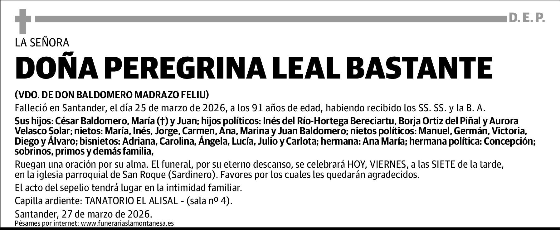 Peregrina Leal Bastante