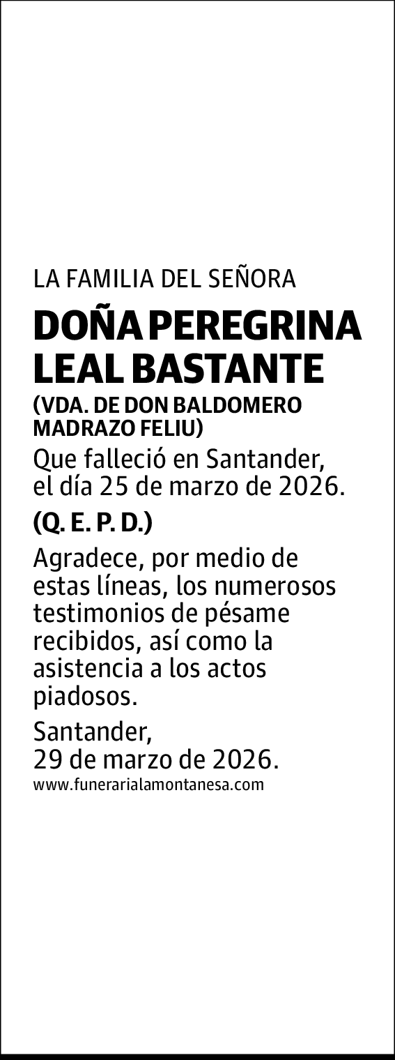 Peregrina Leal Bastante