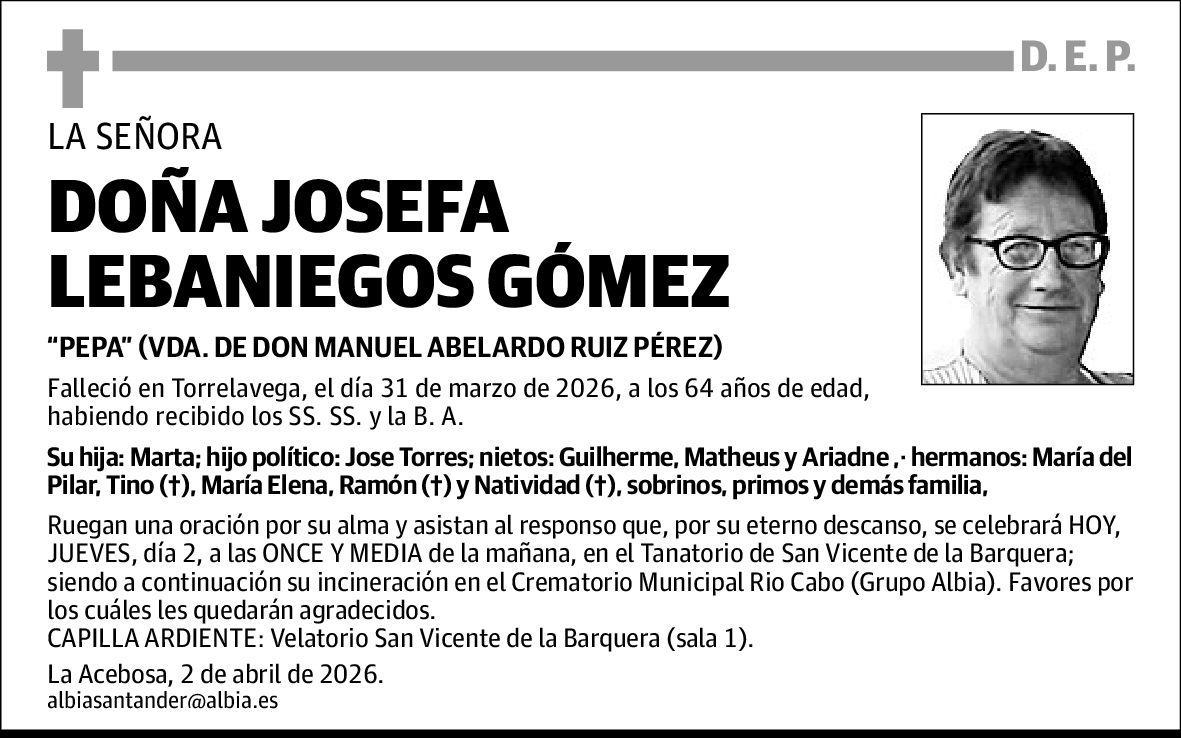 Josefa Lebaniegos Gómez