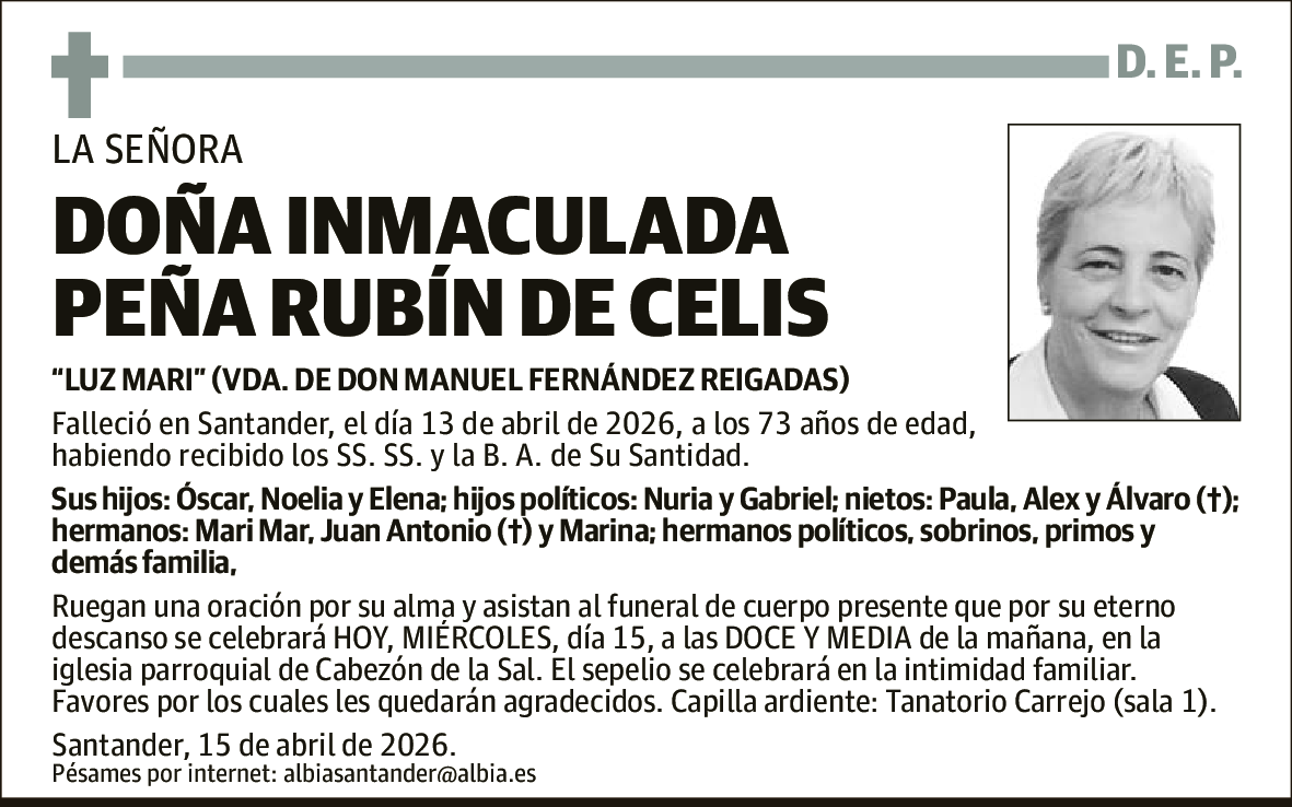 Inmaculada Peña Rubín de Celis