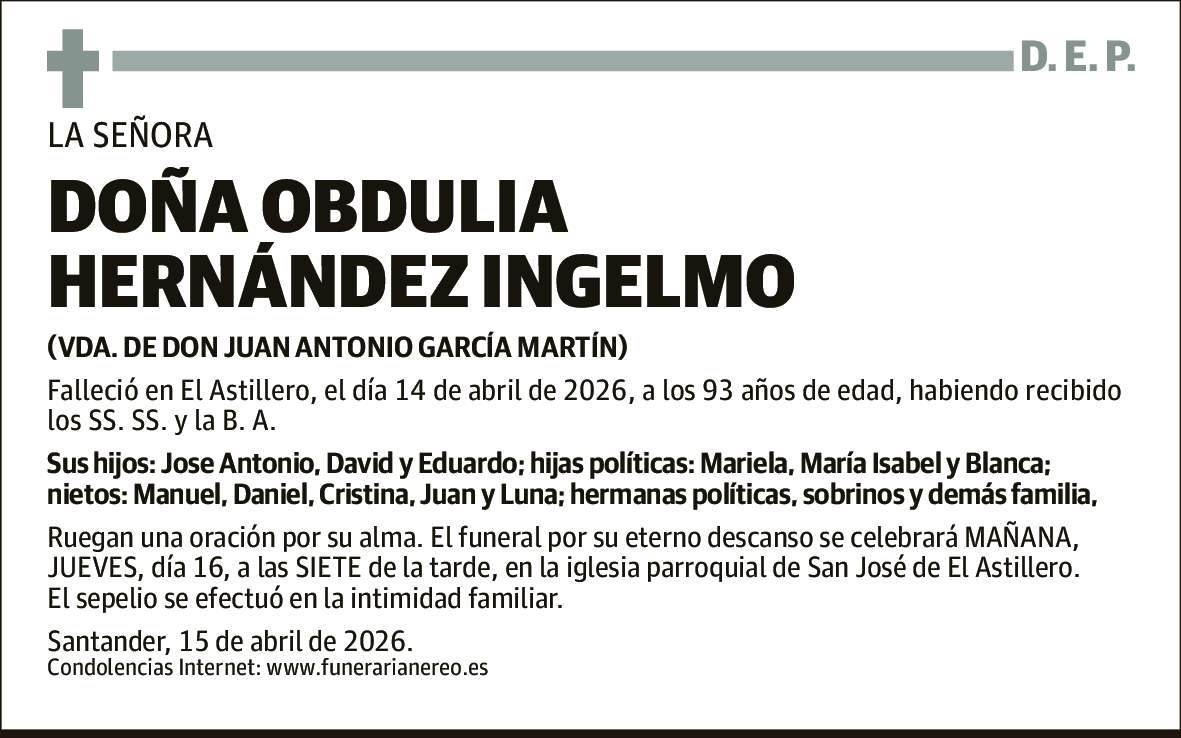 Obdulia Hernández Ingelmo