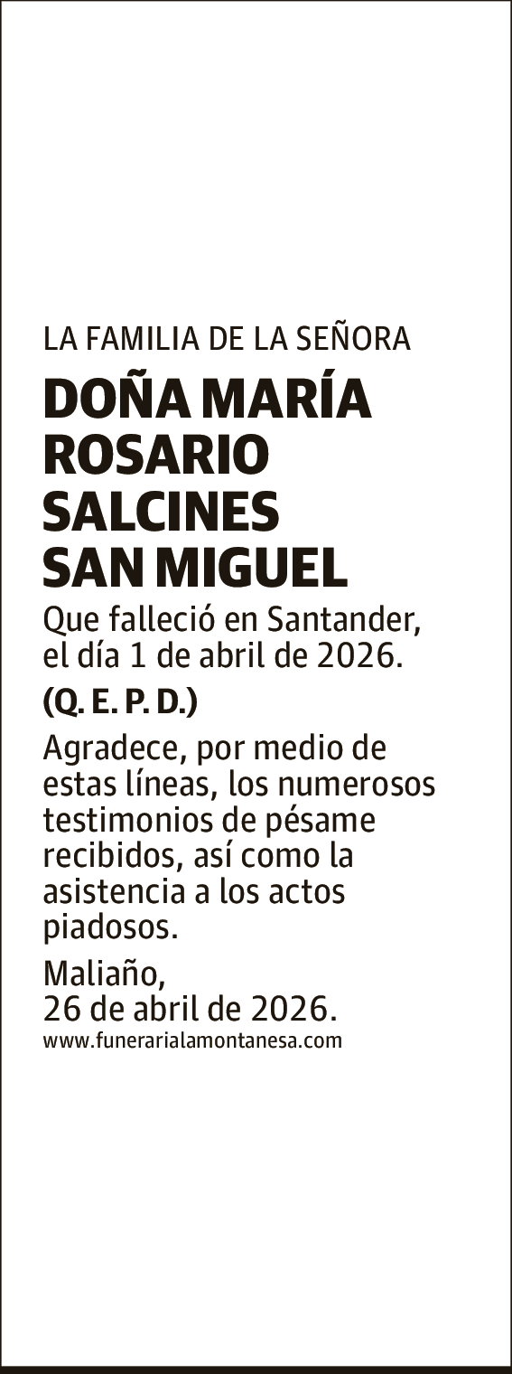 María Rosario Salcines San Miguel