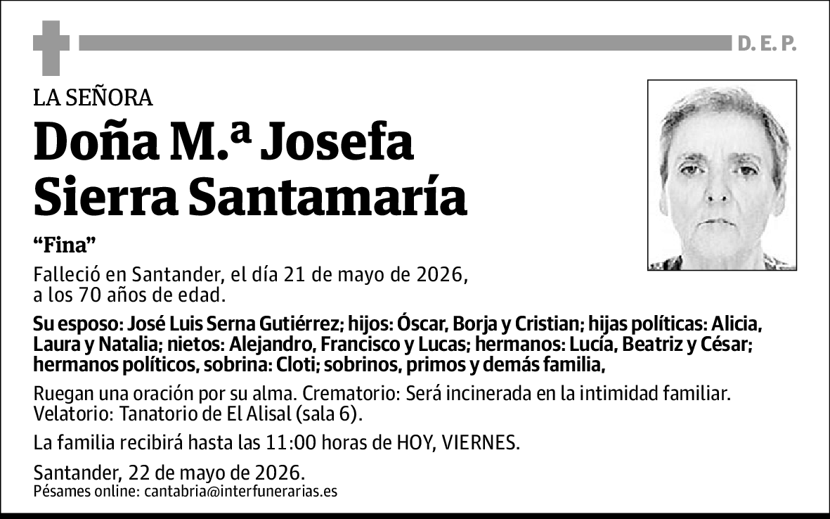 Mª. Josefa Sierra Santamaría