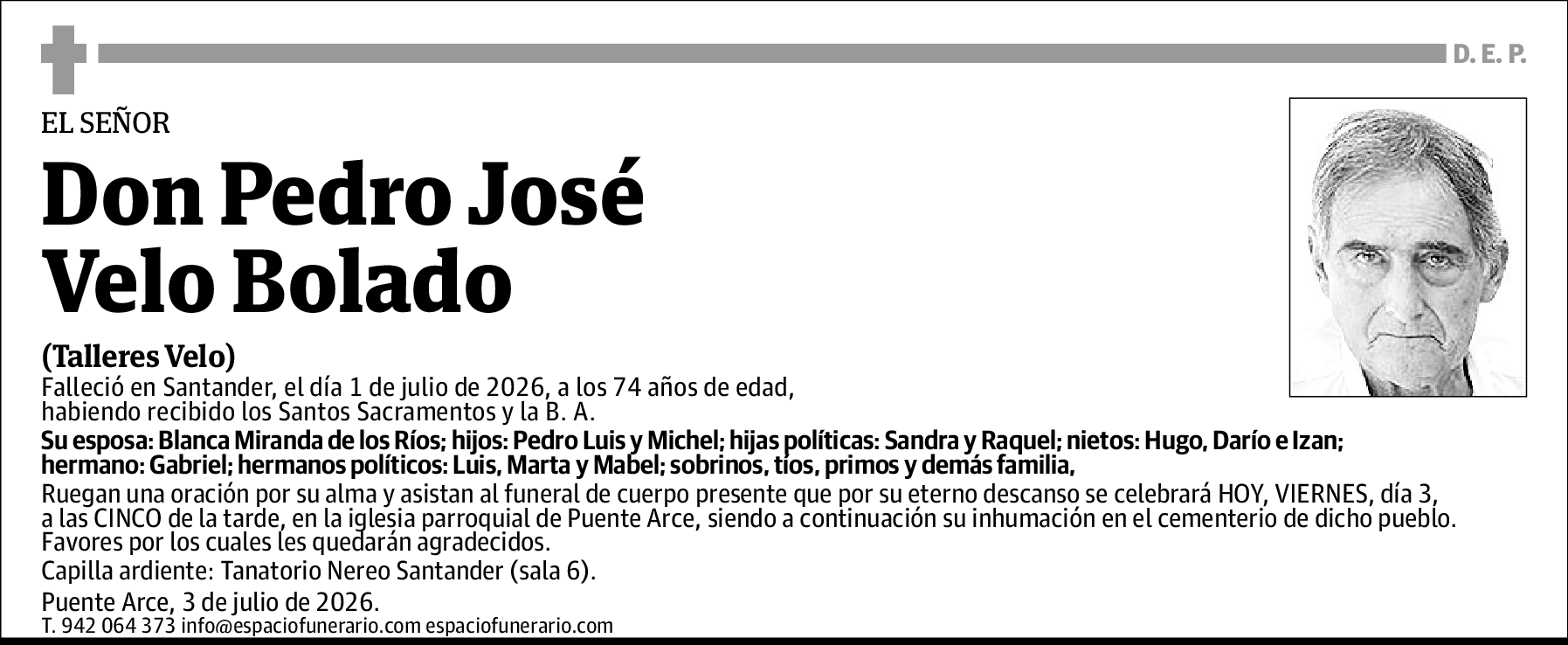 Pedro José Velo Bolado