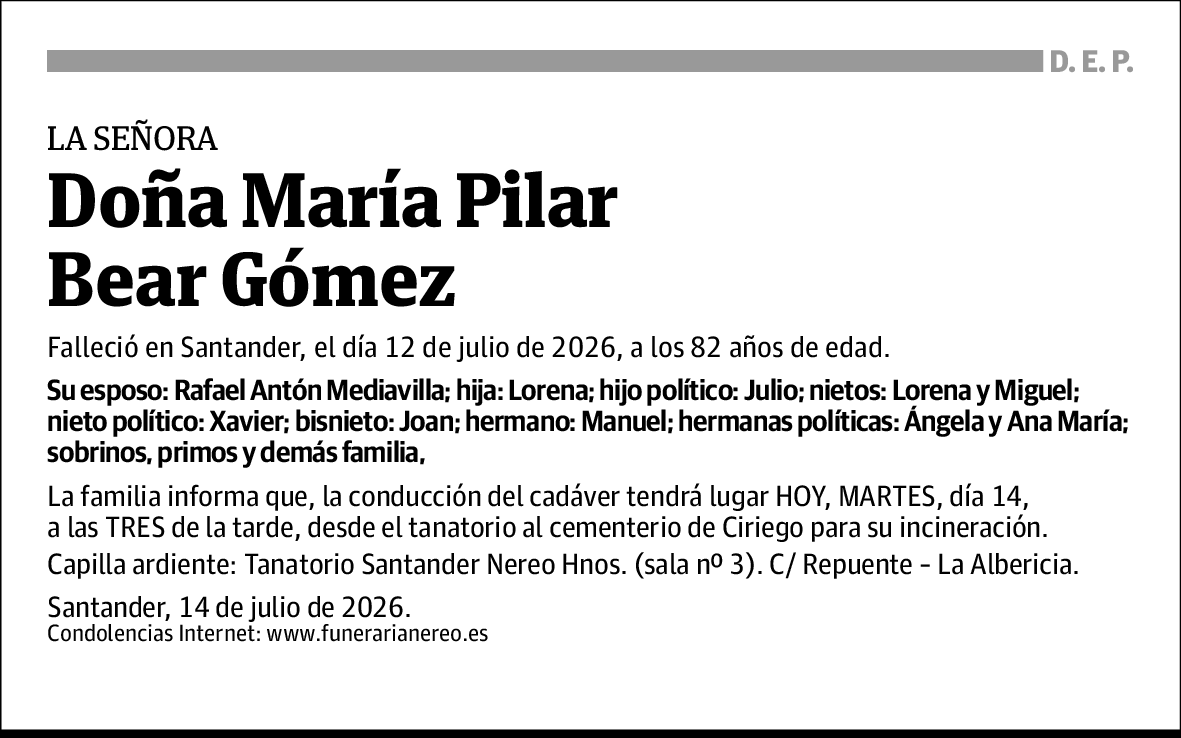 María Pilar Bear Gómez