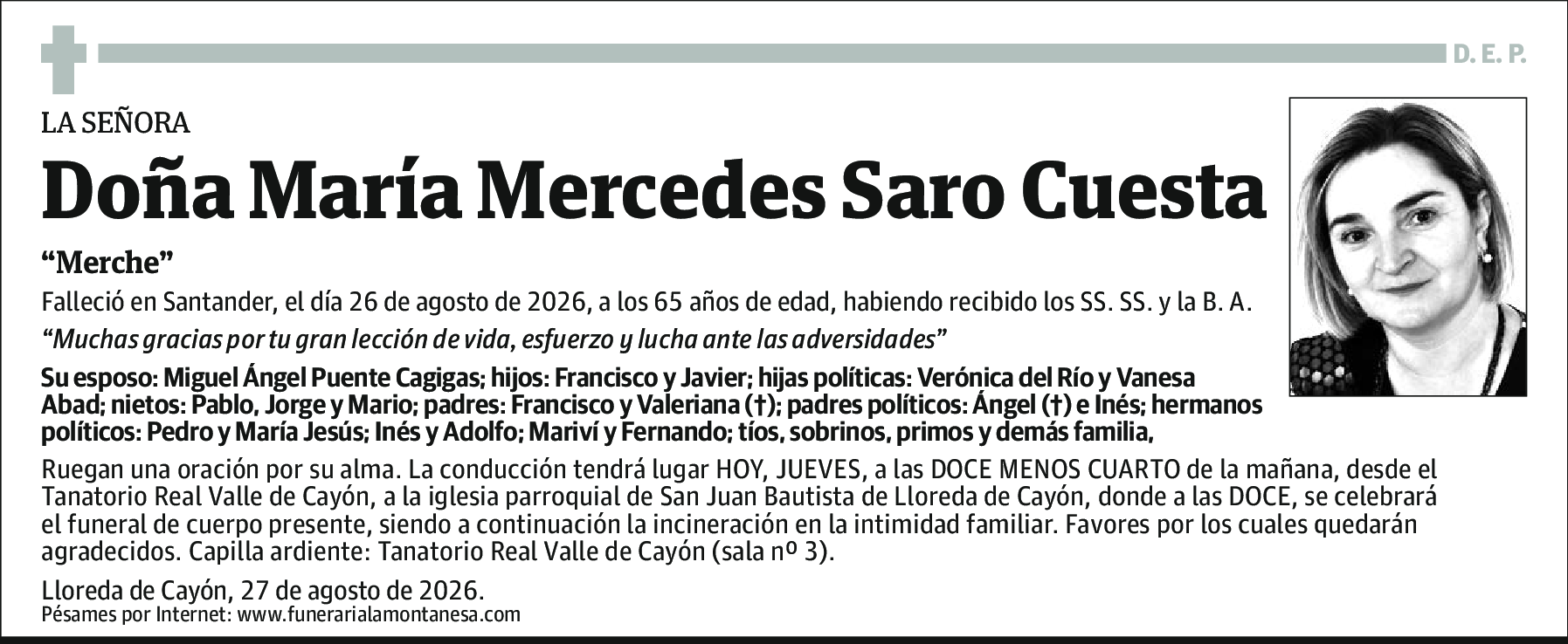 María Mercedes Saro Cuesta