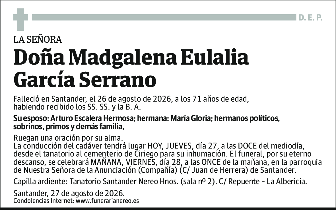 Magdalena Eulalia García Serrano