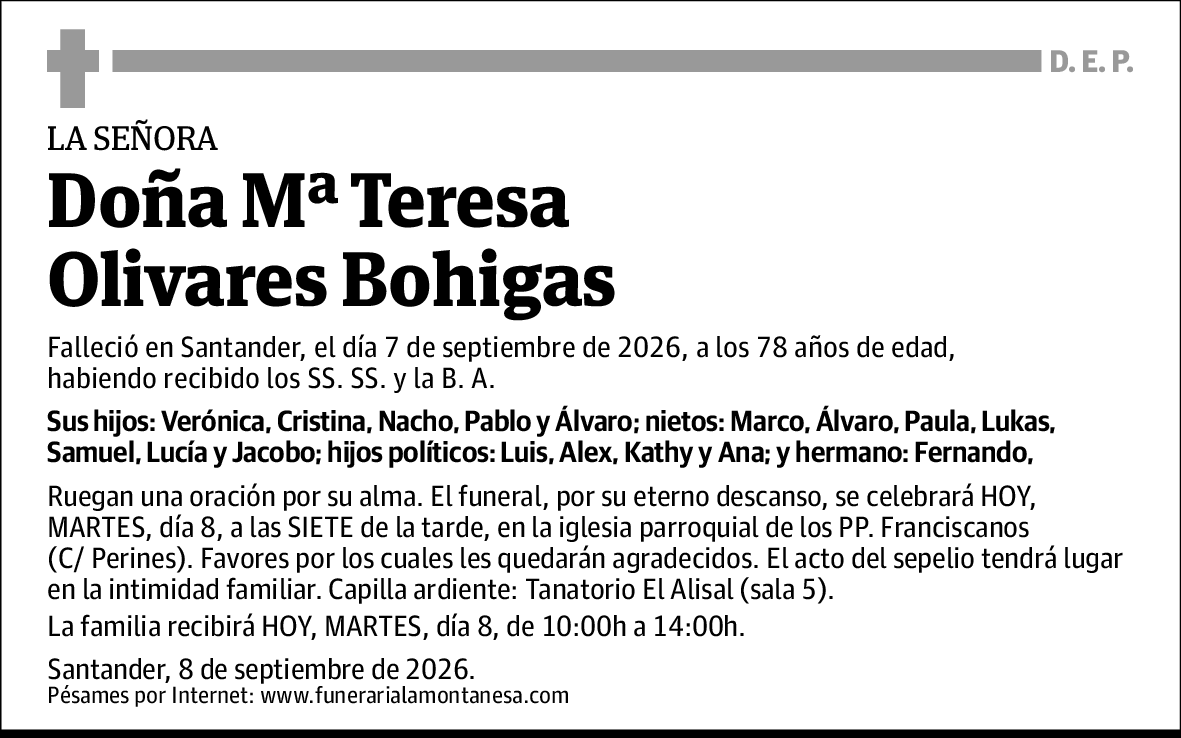Mª Teresa Olivares Bohigas