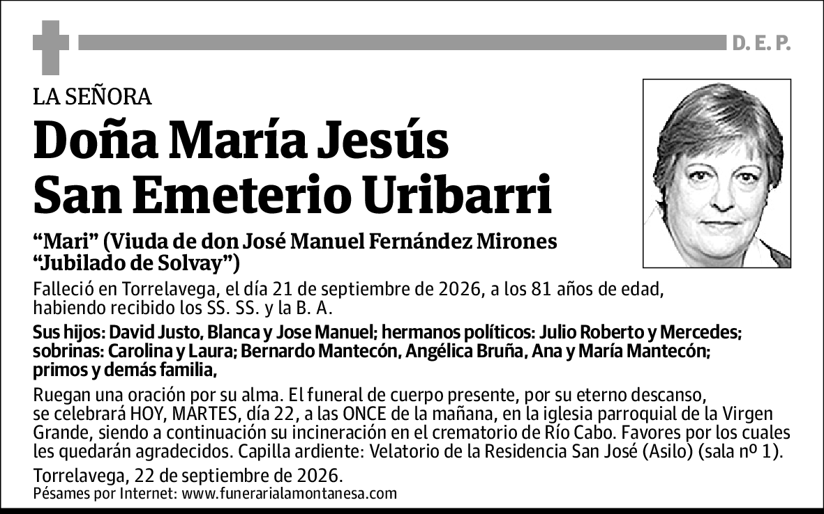 María Jesús San Emeterio Uribarri
