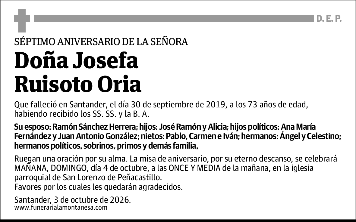 Josefa Ruisoto Oria