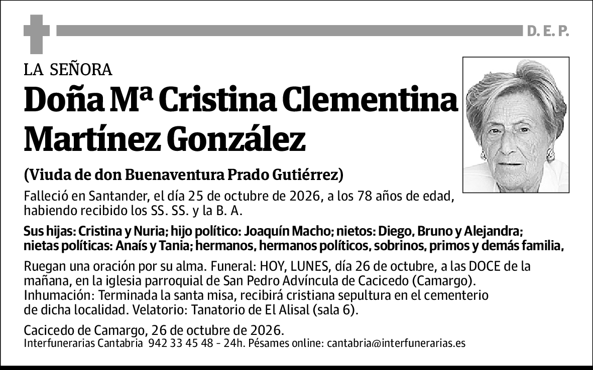 María Cristina Clementina Martínez González