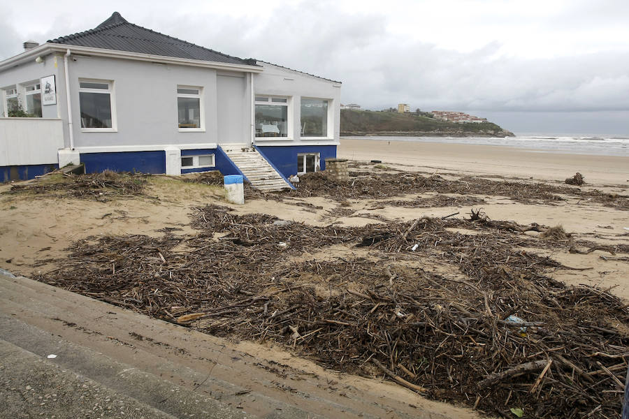 Las huellas del temporal en las playas de Cantabria