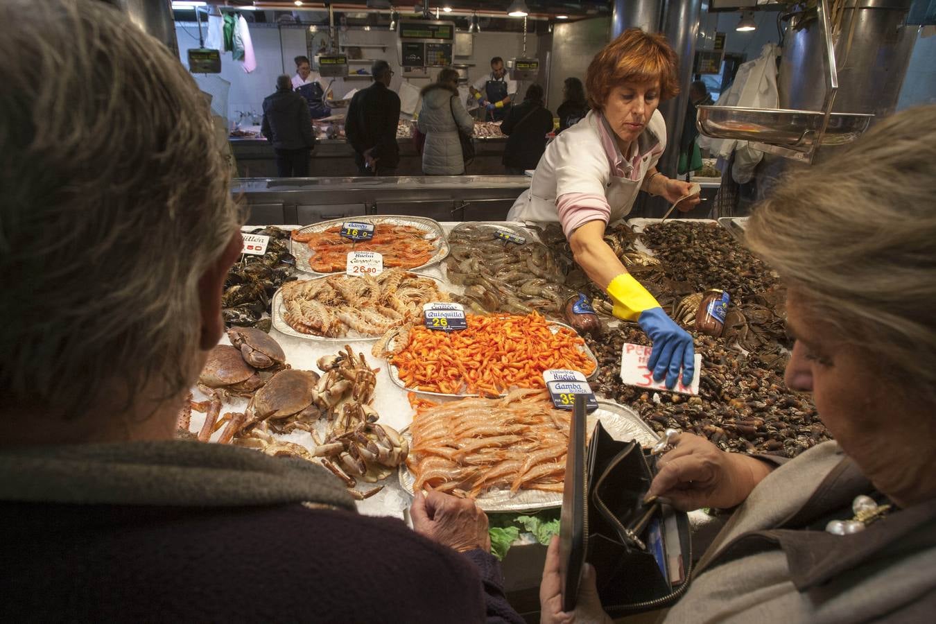 La compra de la Navidad en la plaza