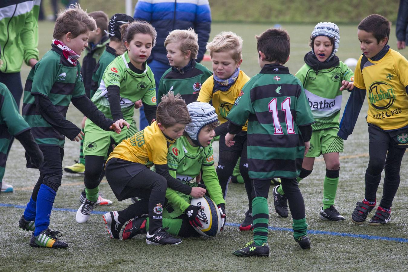 Los pequeños jugadores de rugby