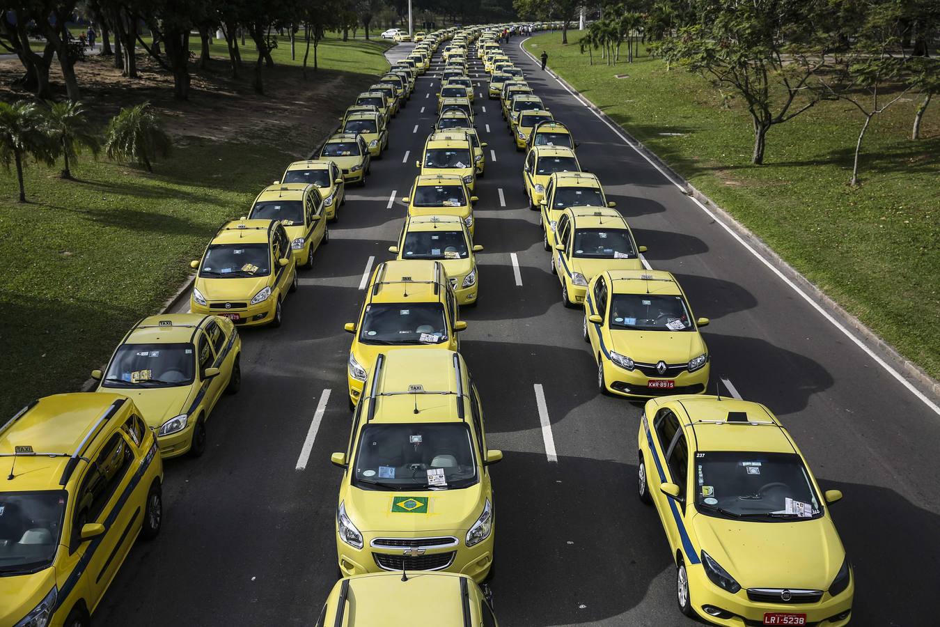 Huelga contra Uber en Río de Janeiro