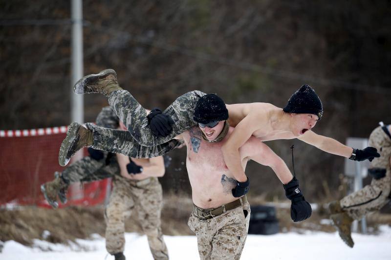La guerra, con de bolas de nieve