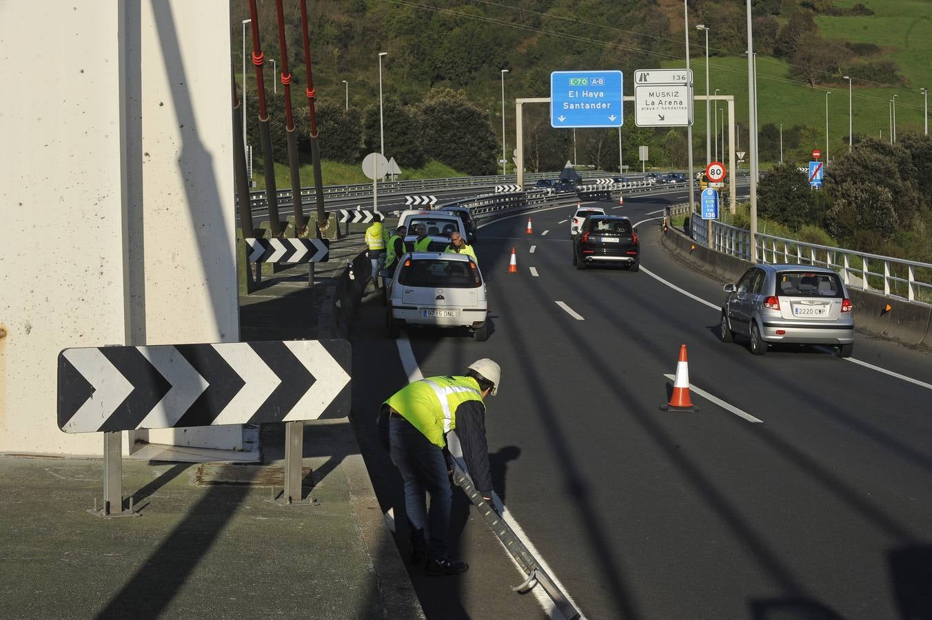 Comienzan las obras en el viaducto de La Arena, en la A-8