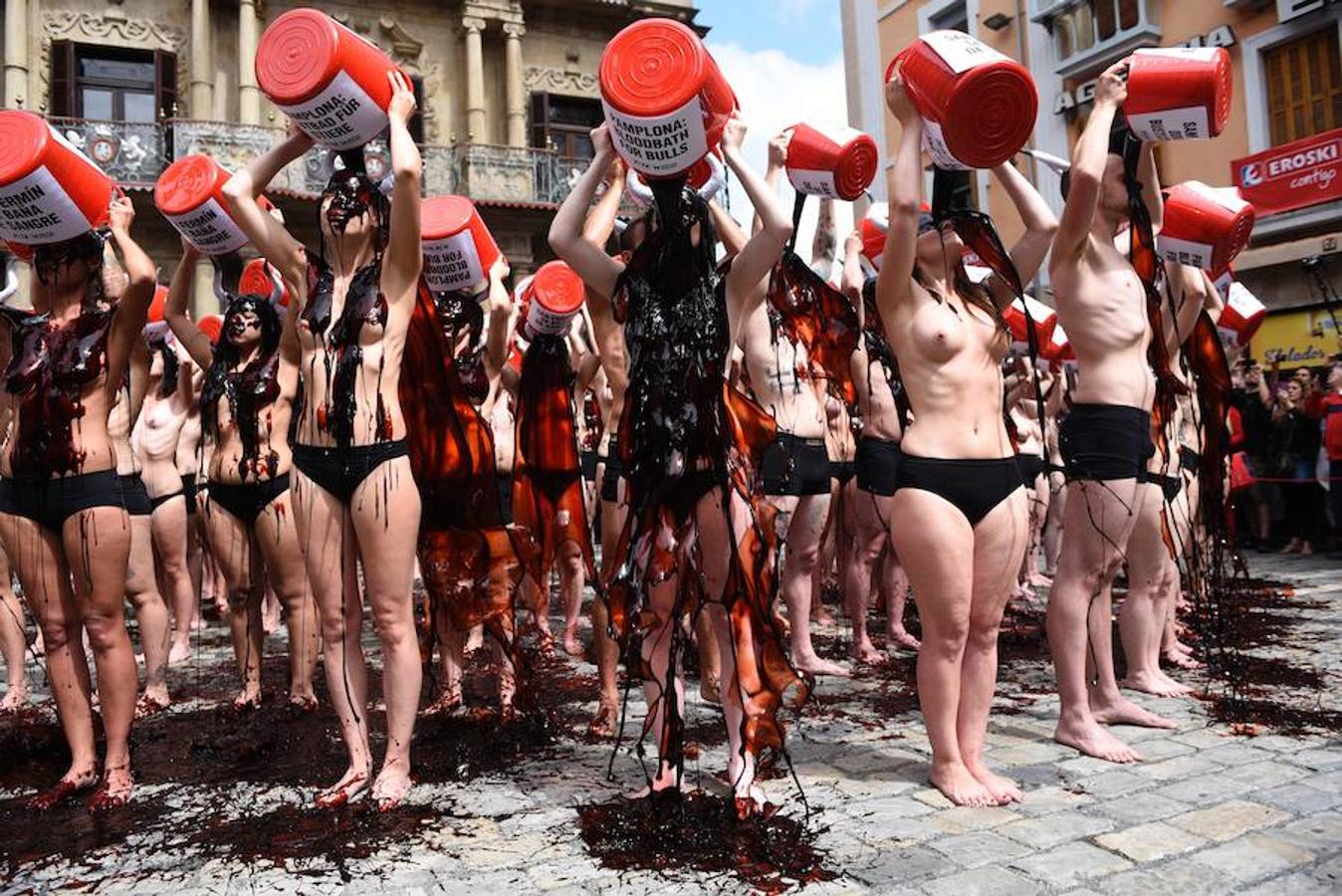 Protesta animalista pre-sanfermines