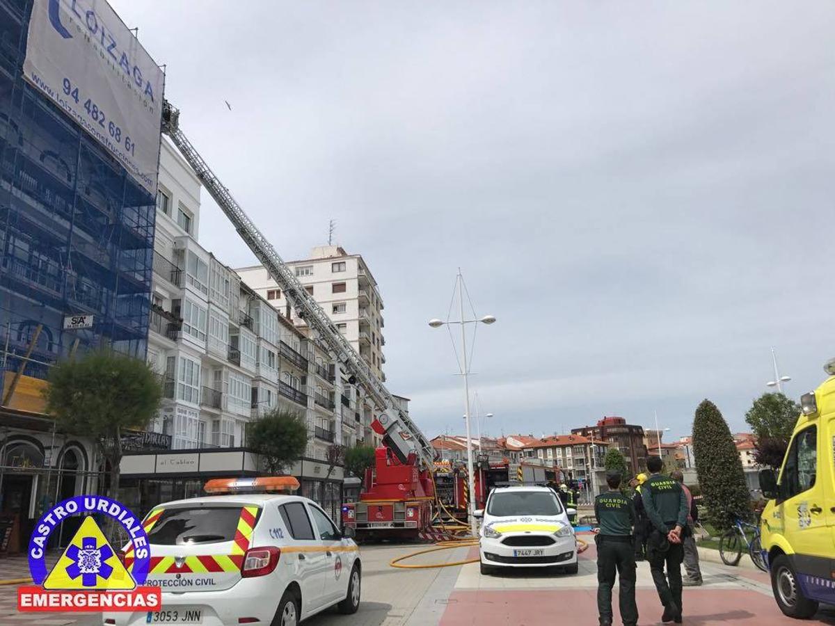 Incendio en un edificio de Castro Urdiales