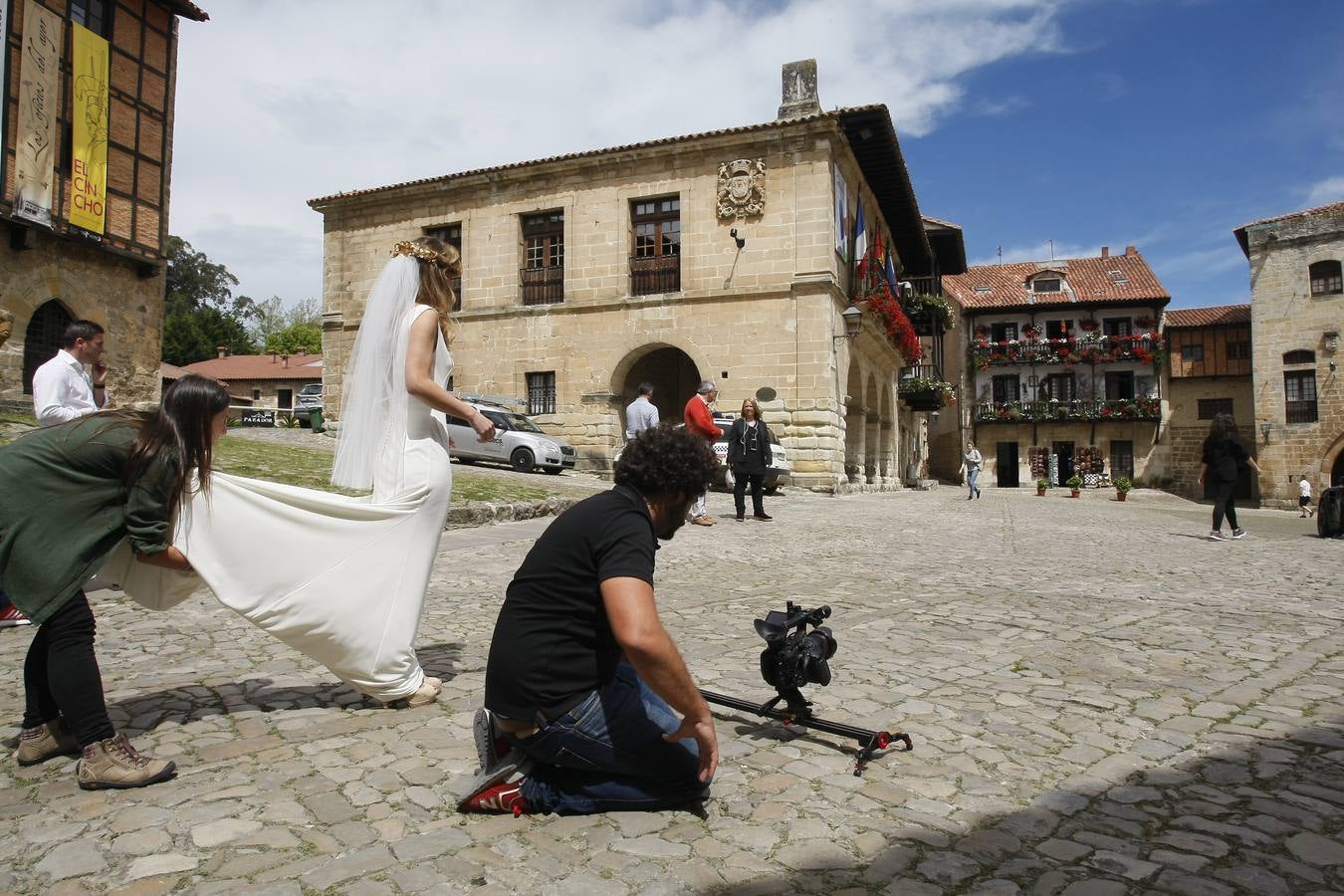 Rodaje de un anuncio en Santillana del Mar