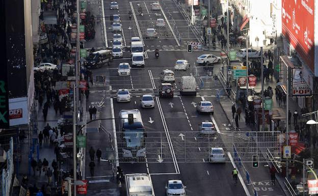 La Gran Vía de Madrid será semipeatonal de forma permanente a partir de Navidad