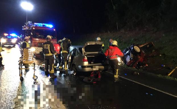 Dos muertos y cuatro heridos en un accidente en la N-629 a la altura de Limpias