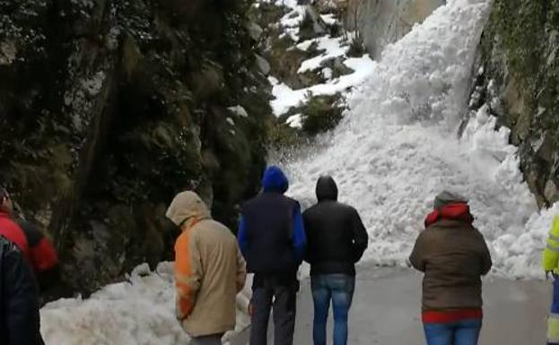 Una avalancha de nieve sorprende a varias personas en Tudanca